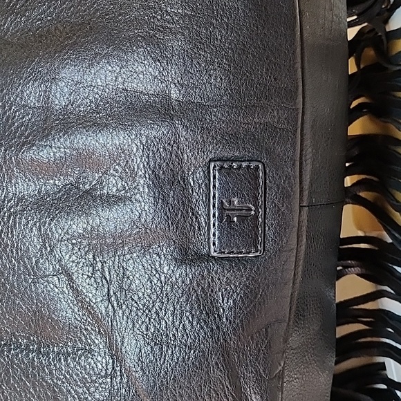 Frye Vivian Leather Fringe Tote Bag black  fringe trim - Picture 6 of 15